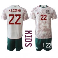 Echipament fotbal Mexic Hirving Lozano #22 Tricou Deplasare Mondial 2022 pentru copii maneca scurta (+ Pantaloni scurti)